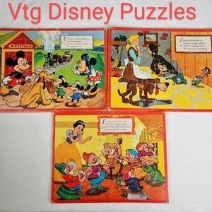 Vintage Walt Disney Productions - Jaymar Specialty Jigsaw Puzzles Set of 3